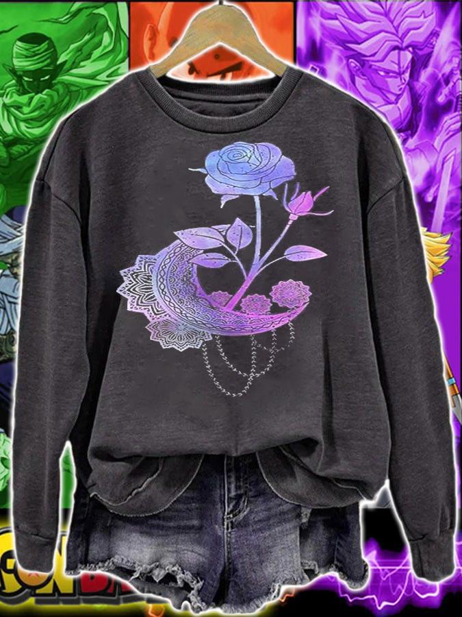 Rose Crescent Moon Floral Mystical Gothic Sacred Occult Shirt t-shirt