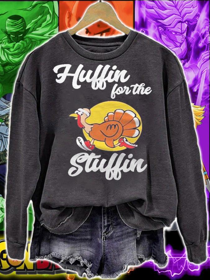 Thanksgiving Turkey Trot Huffin For The Stuffin 5K Race Shirt t-shirt sweatshirt