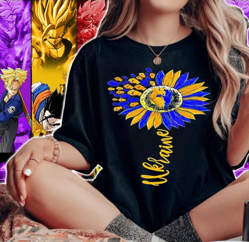 Ukraine Flower Flag Support I Stand With Ukraine T-Shirt t-shirt