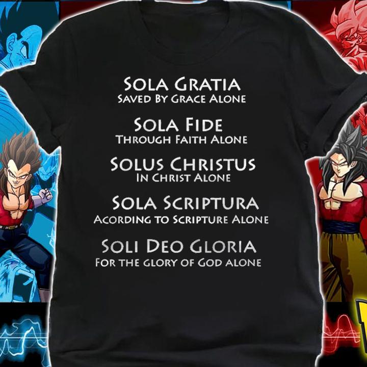 Womens Five Solas  Sola Gratia Fide Christus Scriptura Gloria Shirt t-shirt shirt