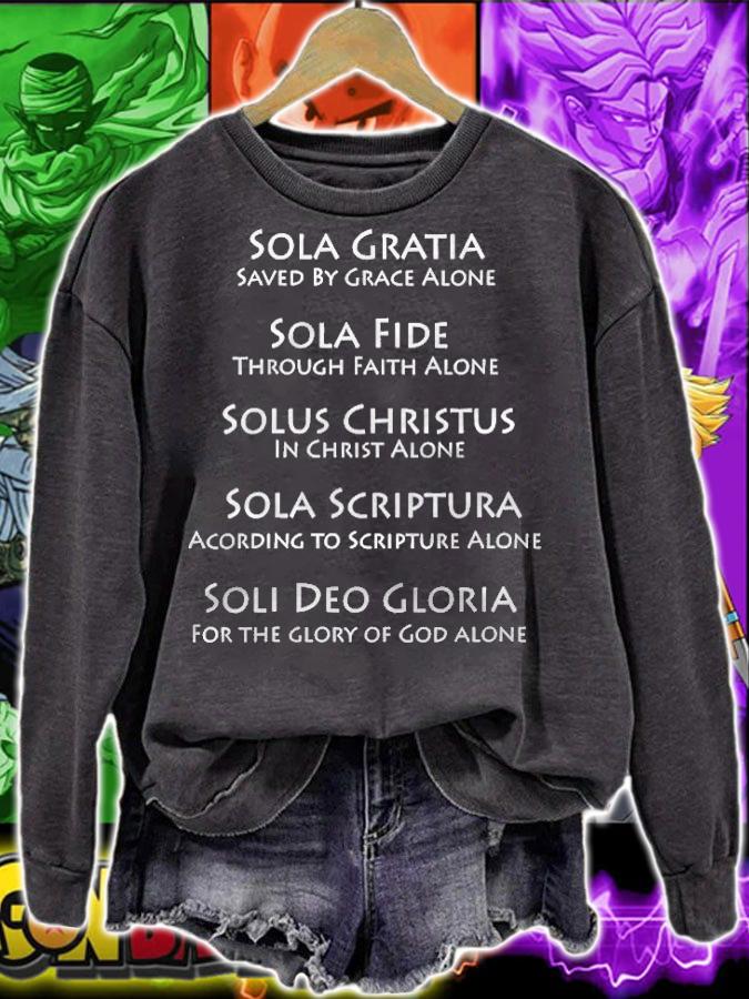 Womens Five Solas  Sola Gratia Fide Christus Scriptura Gloria Shirt t-shirt sweatshirt