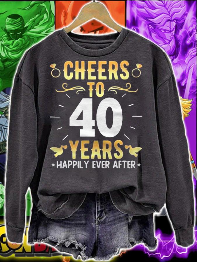 Cheers To 40 Years Married Couples 40Th Wedding Anniversary Shirt t-shirt sweatshirt