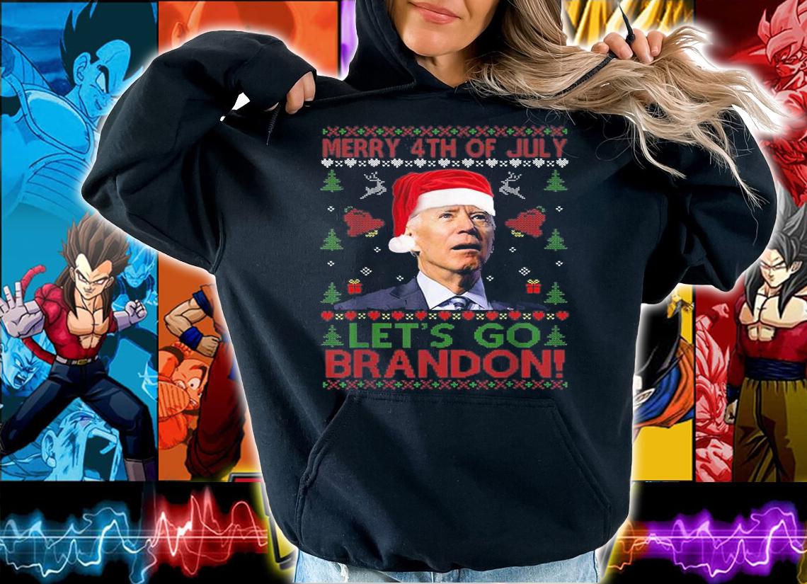 Santa Joe Biden Merry 4th Of July Christmas Let's Go brandon T-Shirt t-shirt hoodie