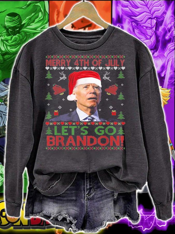 Santa Joe Biden Merry 4th Of July Christmas Let's Go brandon T-Shirt t-shirt sweatshirt