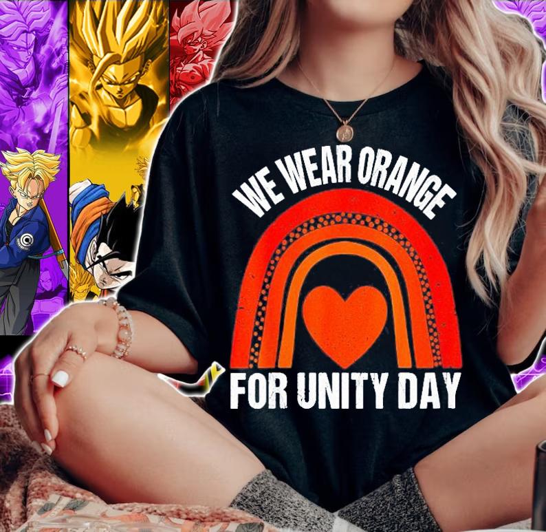 Womens Orange Rainbow We Wear Orange For Unity Day Shirt t-shirt woman shirt