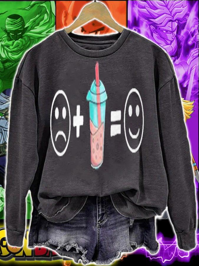 Happy Bubble Tea Lover Tapioca Pearl Boba Drink Emoticon T-shirt t-shirt sweatshirt
