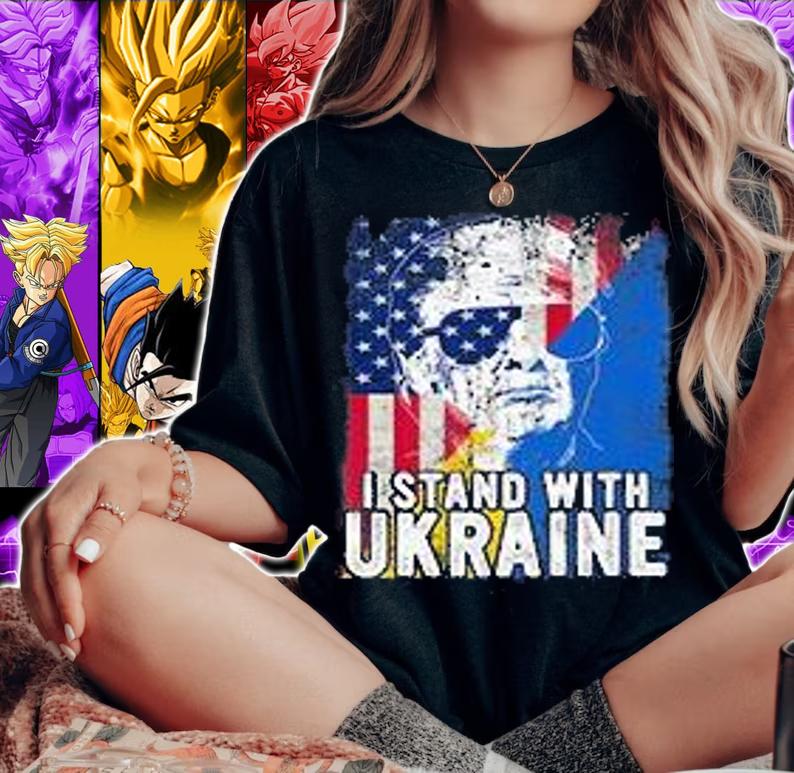 I Stand With Ukraine Ukrainian American Flag Trump Vintage T-Shirt t-shirt woman shirt