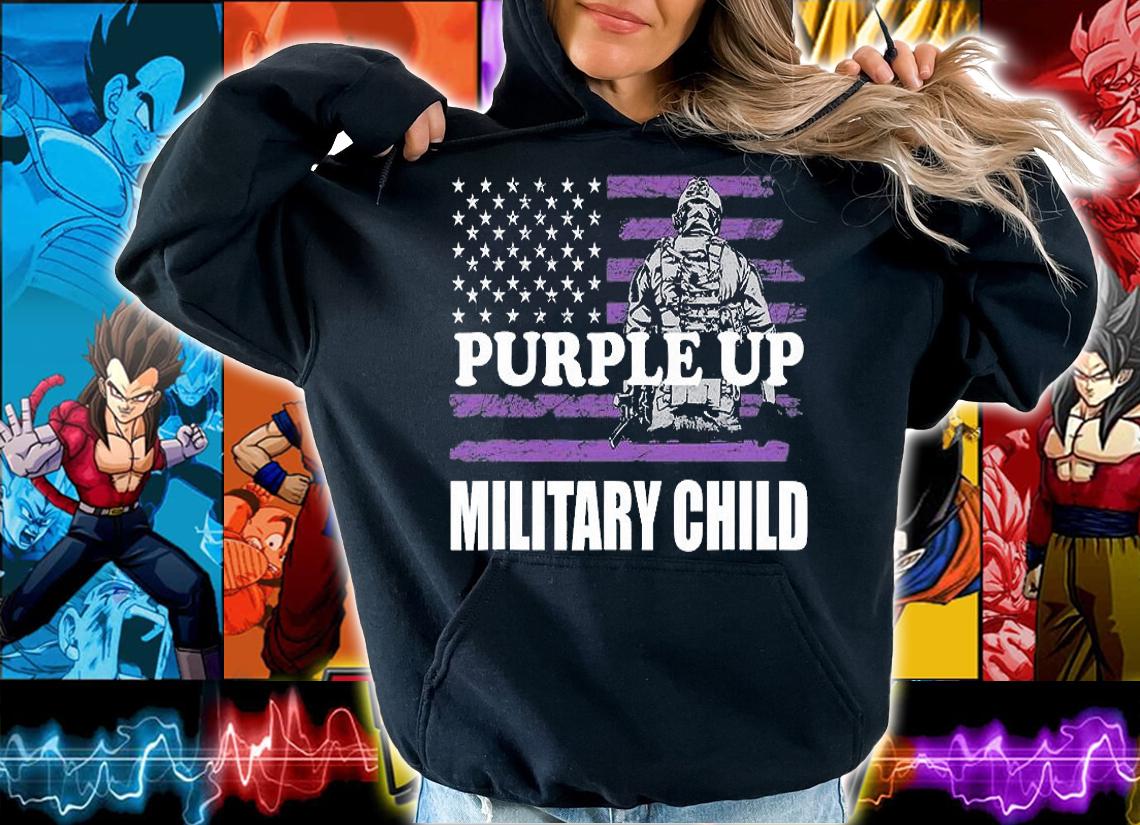 Purple Up Military Child Military Child Of A Veteran USA Flag T-Shirt t-shirt