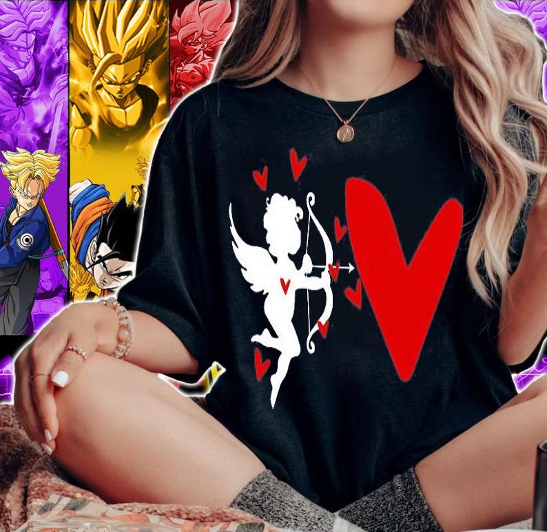 Valentine Cupid Shot My Heart With Love T-Shirt t-shirt woman shirt