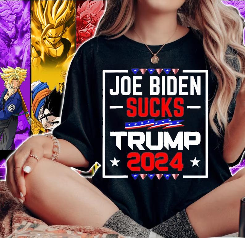 Joe Biden Sucks Trump 2024 President Political Election T-Shirt t-shirt woman shirt