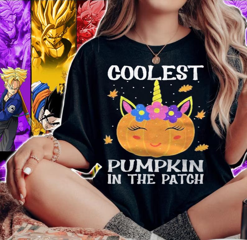 Coolest Pumpkin In The Patch Unicorn Fall Halloween Kids Shirt t-shirt