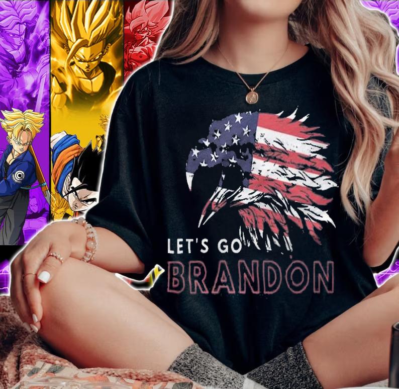 FJB Let's Go Brandon Eagle USA Flag FJB T-Shirt t-shirt woman shirt