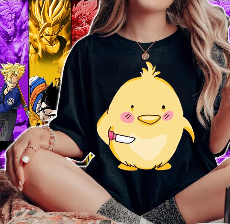 Cute Baby Chick With Knife T-Shirt t-shirt woman shirt