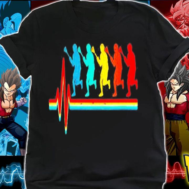 Distressed Lacrosse Retro Vintage Heartbeat Sports T-Shirt t-shirt