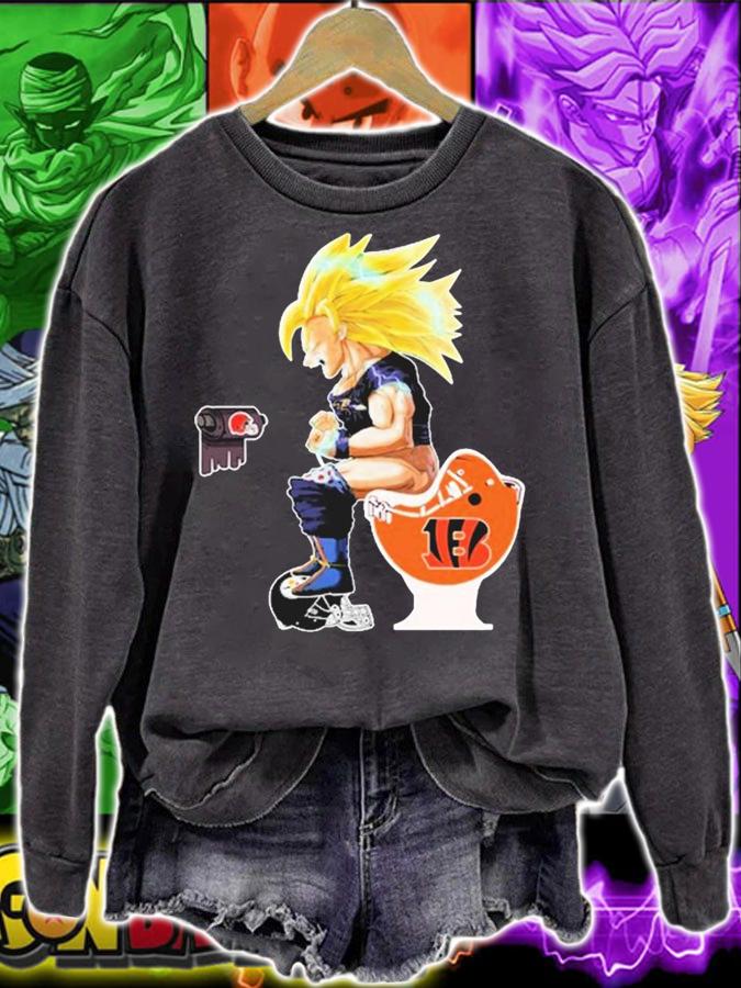Son Goku Toilet Baltimore Ravens Cincinnati Bengals Cleveland Browns t-shirt sweatshirt