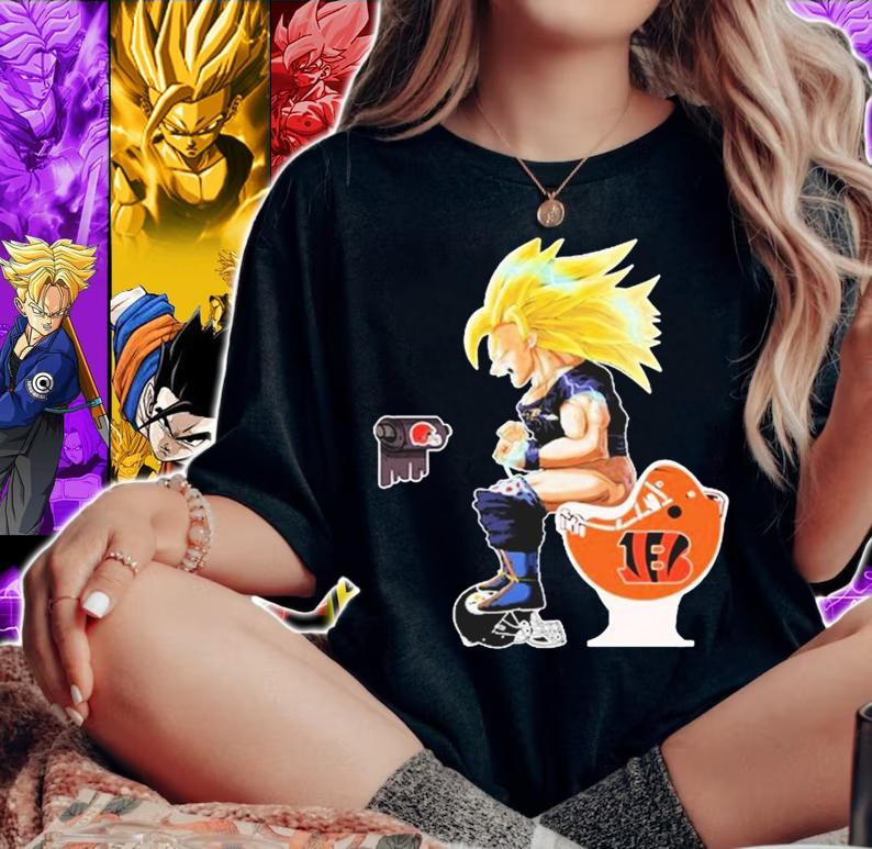 Son Goku Toilet Baltimore Ravens Cincinnati Bengals Cleveland Browns t-shirt woman shirt