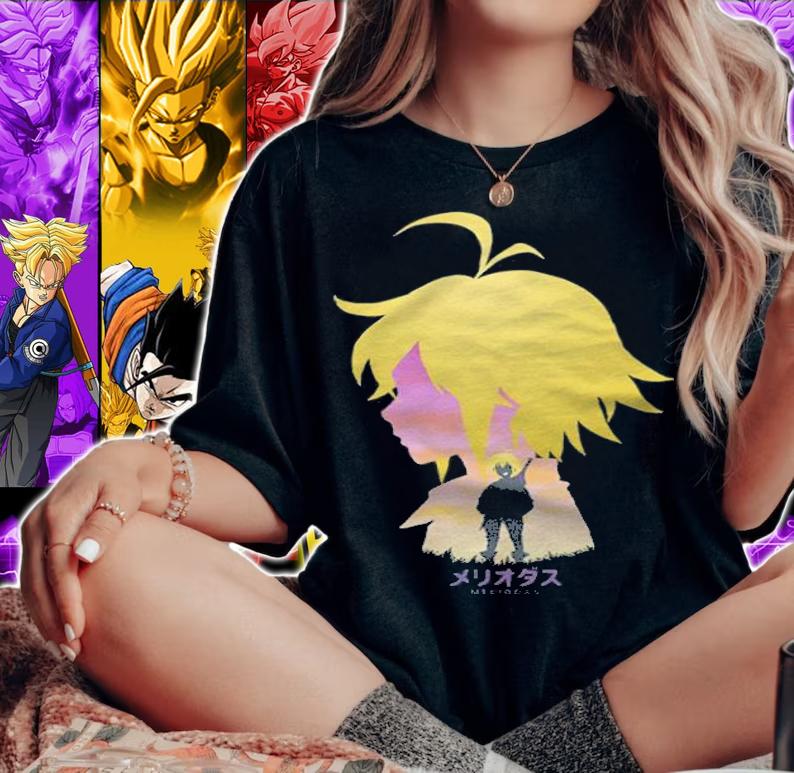 The Seven Deadly Sins Meliodas character's shadow T-shirt t-shirt woman shirt