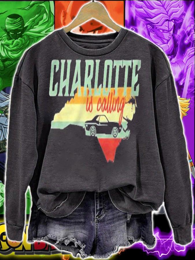 Vintage Retro Charlotte City North Carolina Map T-shirt t-shirt sweatshirt