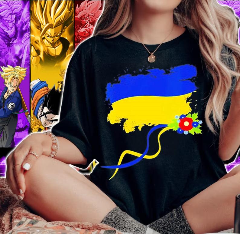 Women's Ukraine Flag With Folk Flowers Ukrainian Pride Retro T-Shirt t-shirt woman shirt