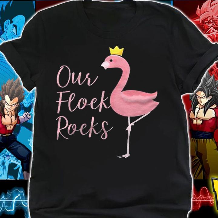Funny Flamingo Lover Our Flock Rocks Summer Gift Shirt shirt