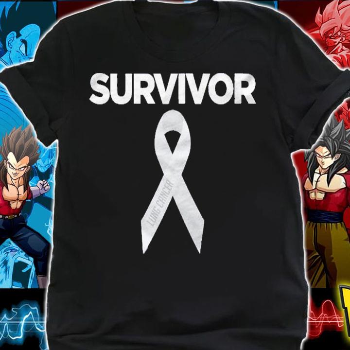 Lung Cancer Survivor With Awareness Month Ribbon Shirt