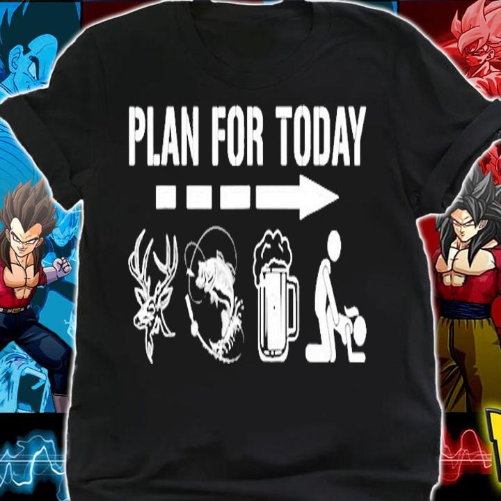 Mens Plan For Today Fishing and Hunting T-Shirt shirt