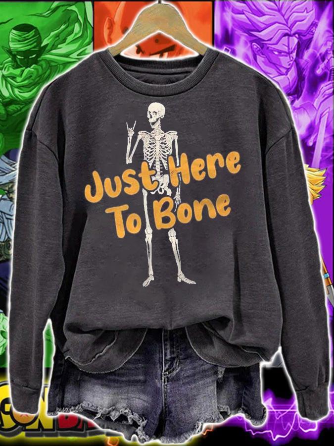 Funny Skeleton Just Here To Bone Shirt