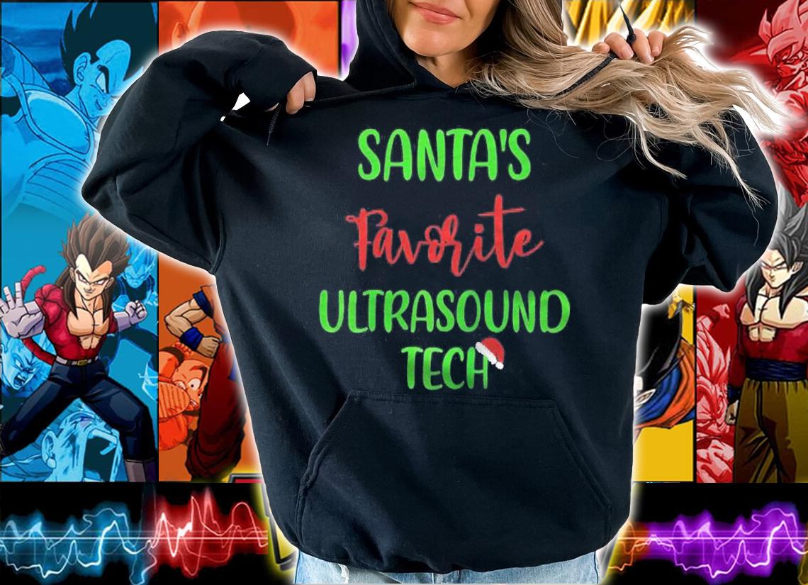 Santas Favorite Ultrasound Tech Pajama Christmas Xmas Raglan Baseball Shirt
