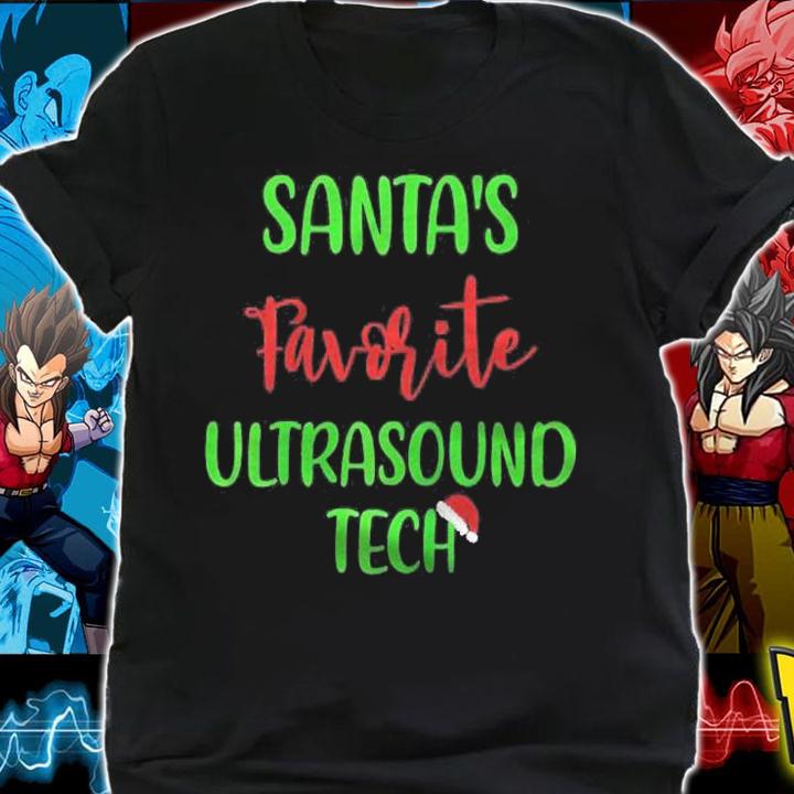 Santas Favorite Ultrasound Tech Pajama Christmas Xmas Raglan Baseball Shirt