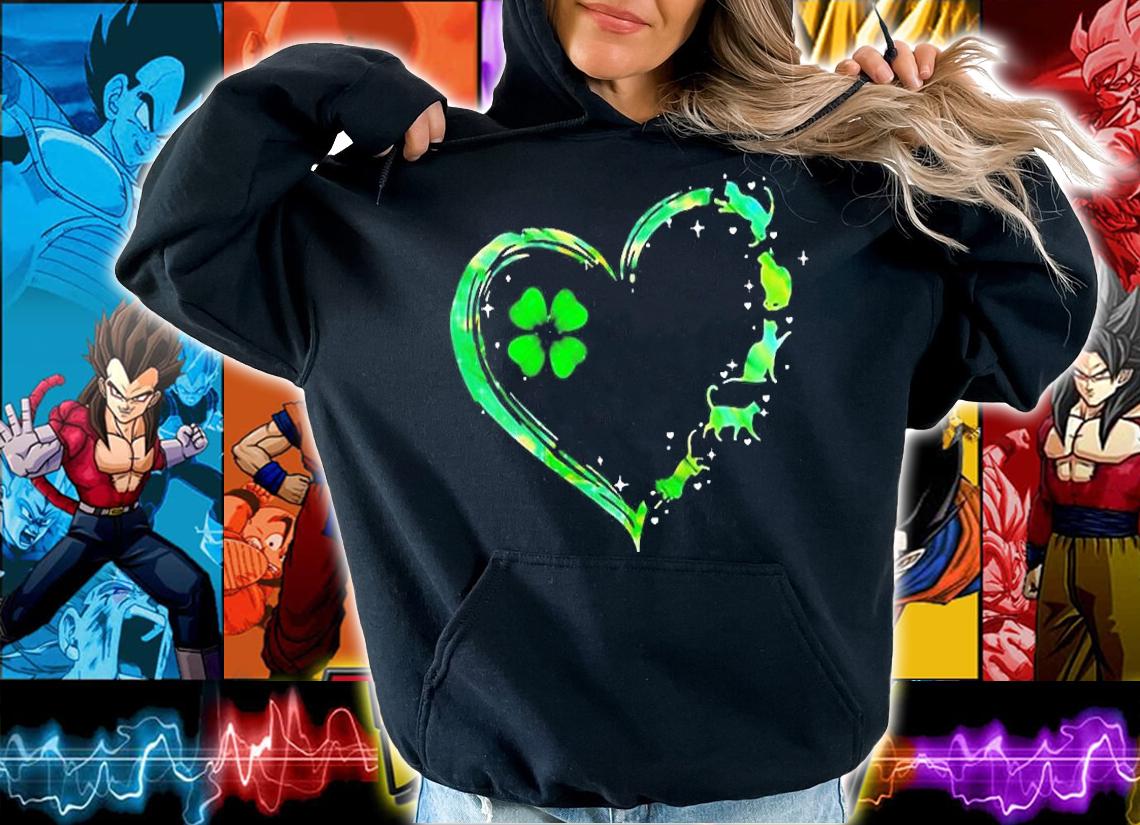 Heart Cats Shamrock St Patricks Day 2022 T-Shirt hoodie