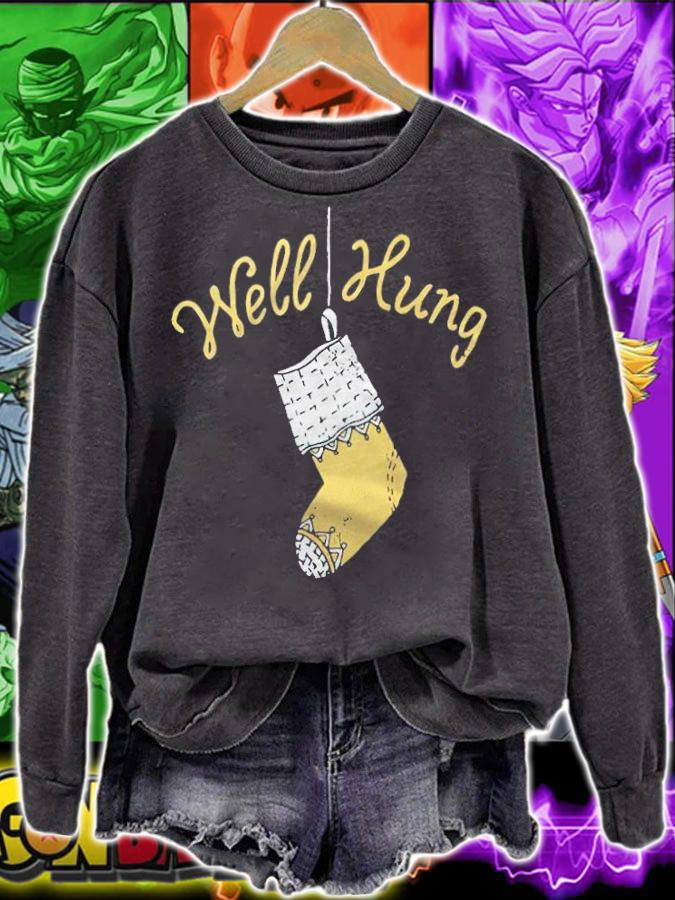 Well Hung Funny Christmas Stocking shirt sweatshirt