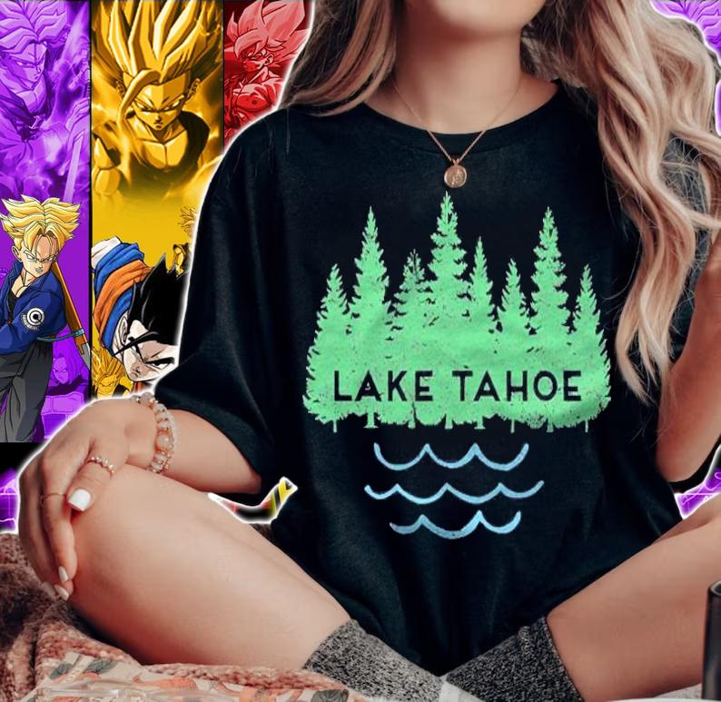 Lake Tahoe California Nevada Tree Silhouette Outdoor Lake Shirt
