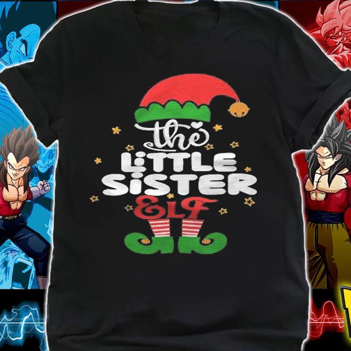 Little Sister Elf Matching Family Group Christmas Pajama Shirt