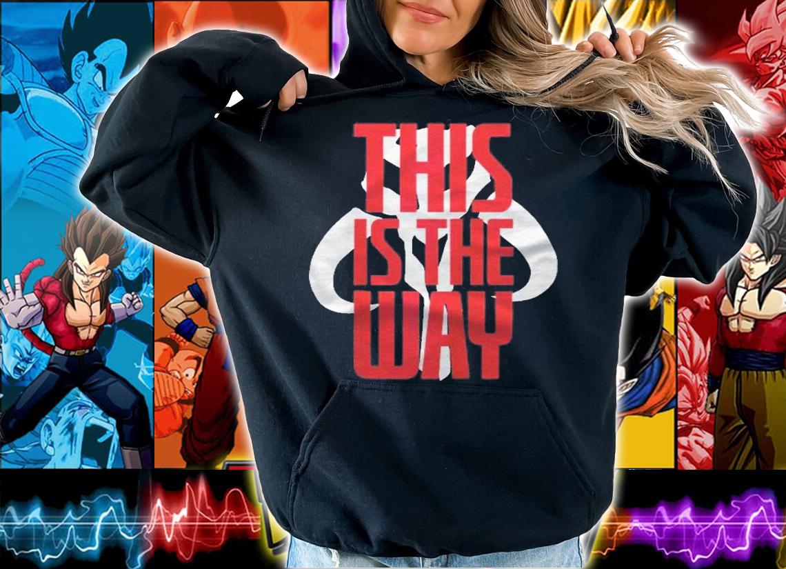Star Wars The Mandalorian This Is The Way Red Text Overlay Raglan Baseball Shirt hoodie