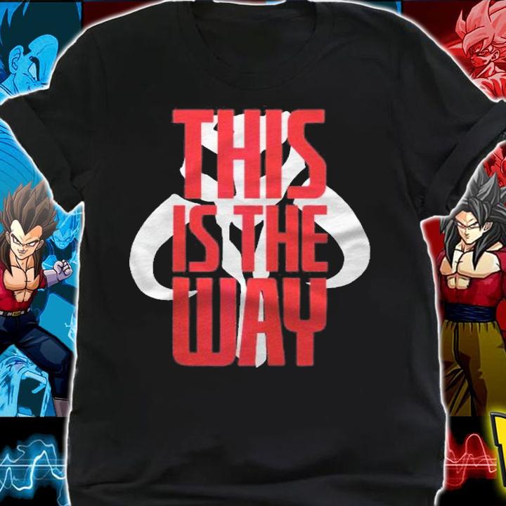 Star Wars The Mandalorian This Is The Way Red Text Overlay Raglan Baseball Shirt shirt