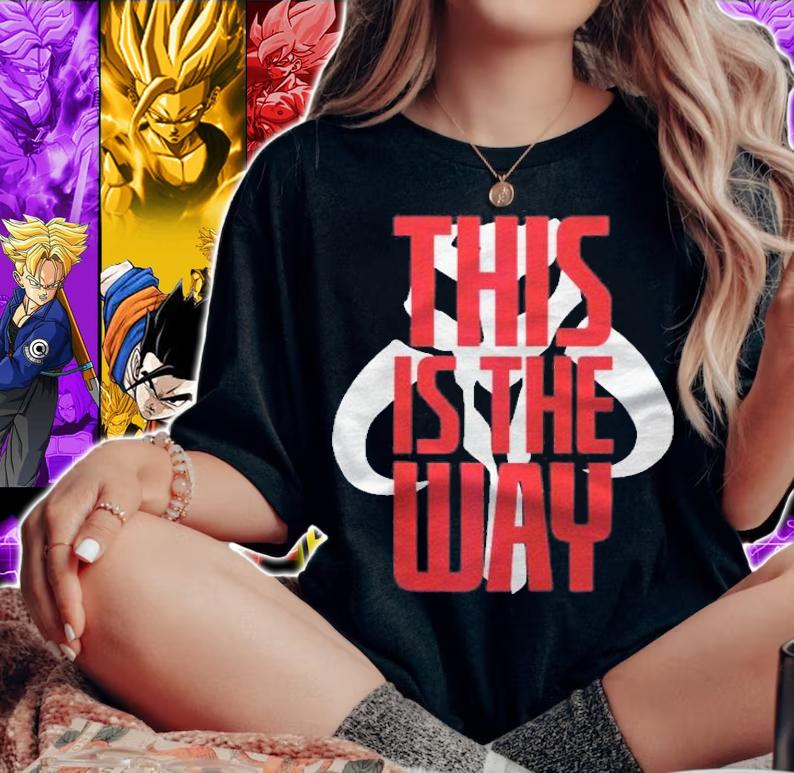 Star Wars The Mandalorian This Is The Way Red Text Overlay Raglan Baseball Shirt woman shirt