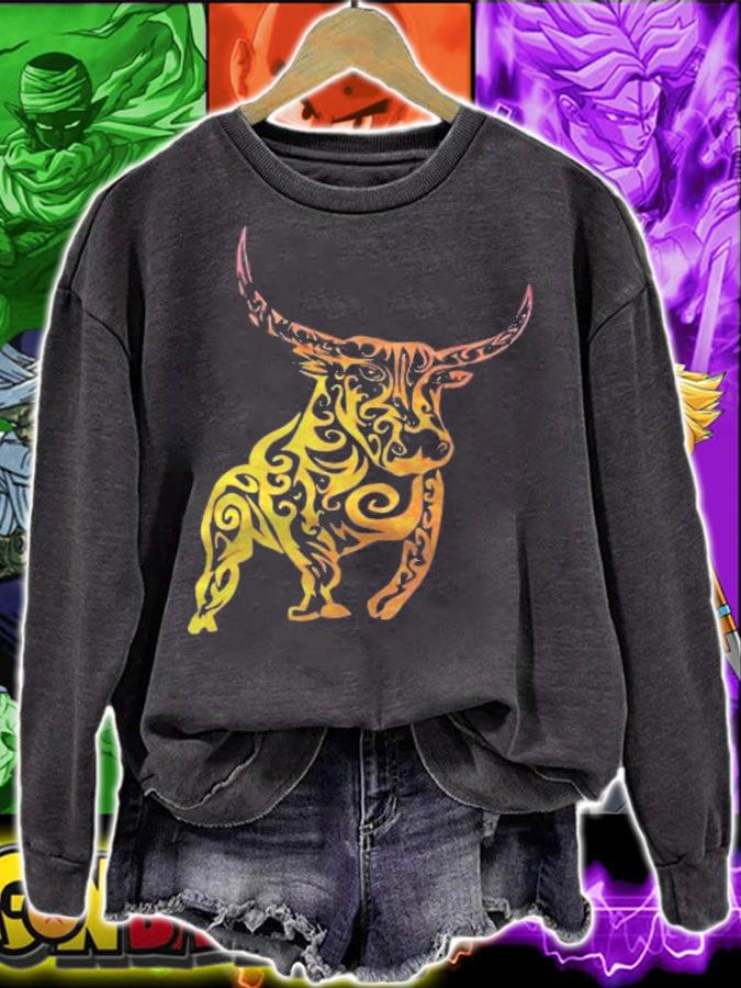 Tribal Bull Tattoo Design Taurus Zodiac Power Symbol Shirt sweatshirt