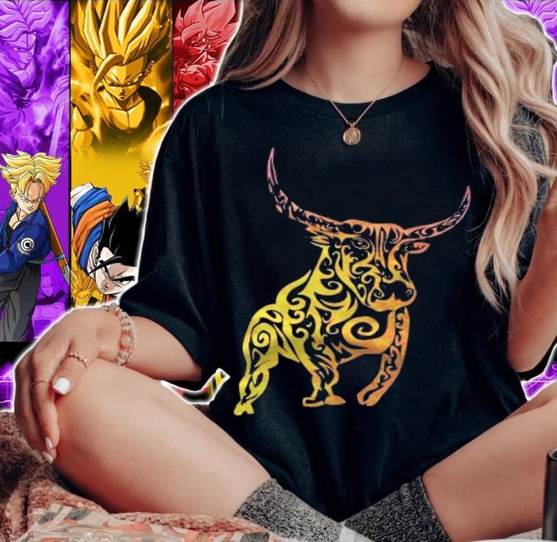 Tribal Bull Tattoo Design Taurus Zodiac Power Symbol Shirt woman shirt