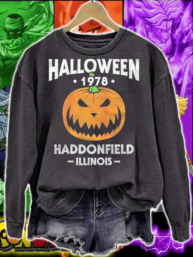 Halloween 1978 Haddonfield Spooky Halloween Gift Raglan Baseball Shirt sweatshirt