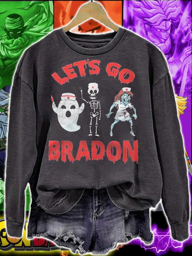Let's Go Brandon Nurse Boo Halloween Funny T-Shirt sweatshirt