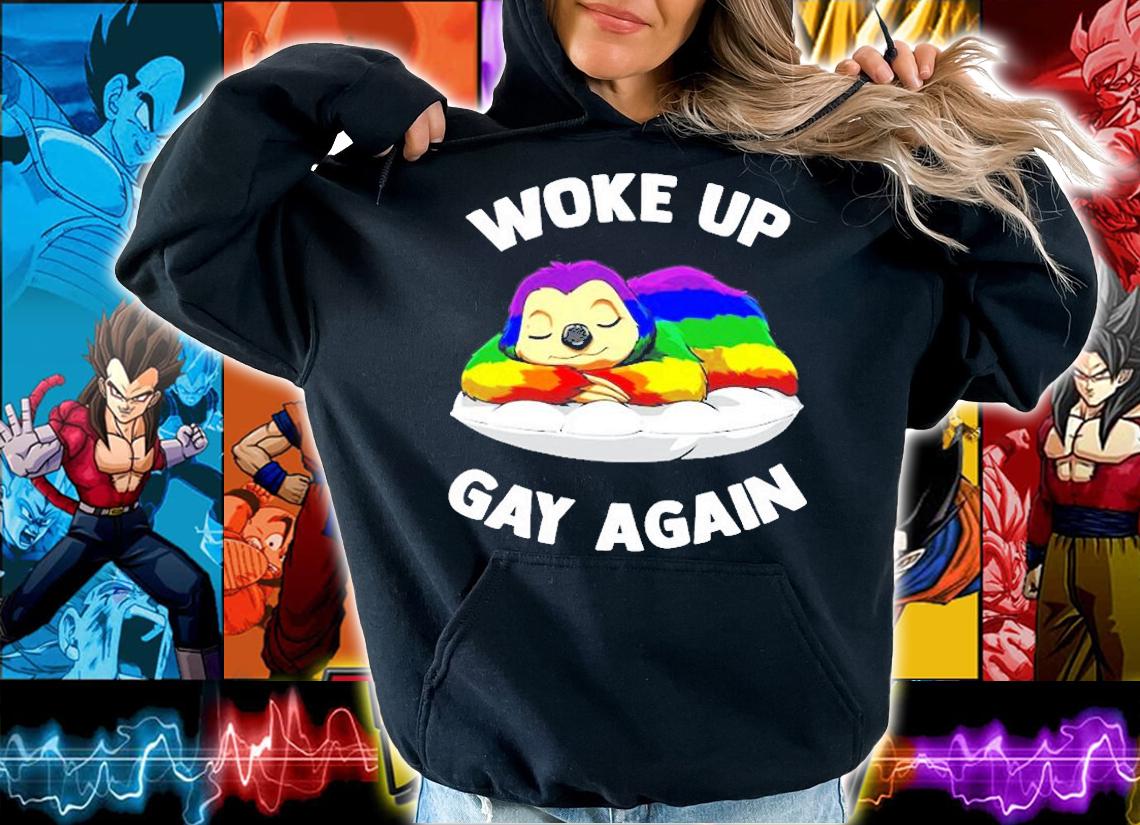 Lgbtq Woke Up Gay Again Sloth T-Shirt hoodie