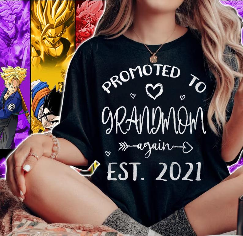 Promoted To Grandmom Again Est 2021 Pregnancy Announcement Shirt woman shirt