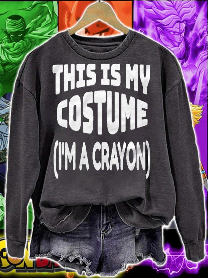 This Is My Costume Crayon Funny Teacher Halloween Costume Shirt