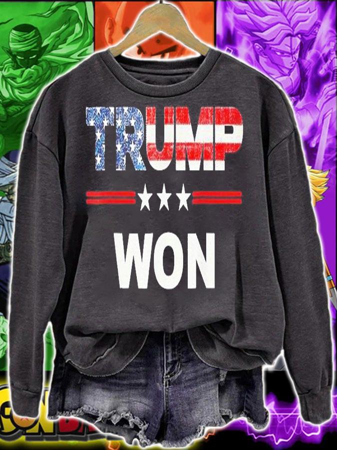 Trump Won 4th of July American Flag T-Shirt sweatshirt