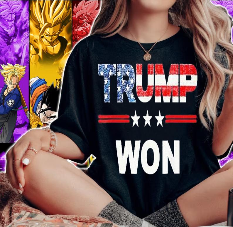 Trump Won 4th of July American Flag T-Shirt woman shirt