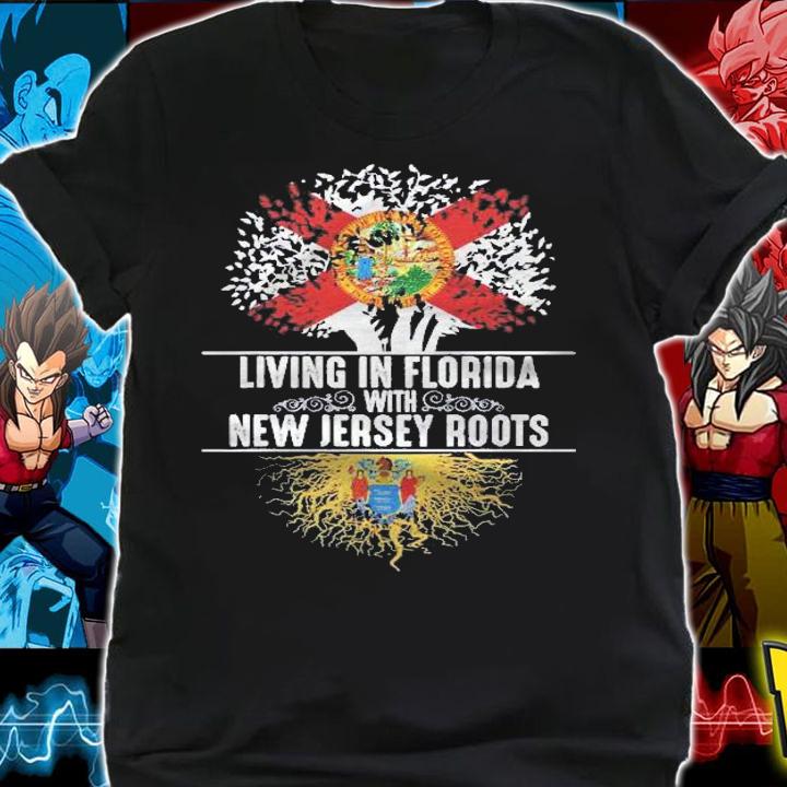 Living In Florida New Jersey Roots State Tree Flag t-shirt shirt