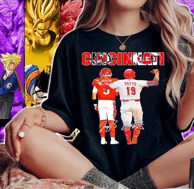 Cincinnati Bengals Joe Burrow Vs Joey Votto Signatures Shirt woman shirt