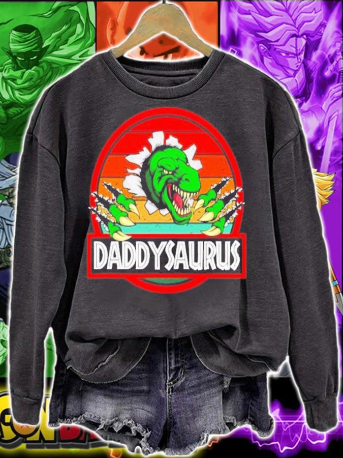 Daddysaurus Dinosaur Father's Day Gift For Dad T-Rex Vintage Shirt sweatshirt