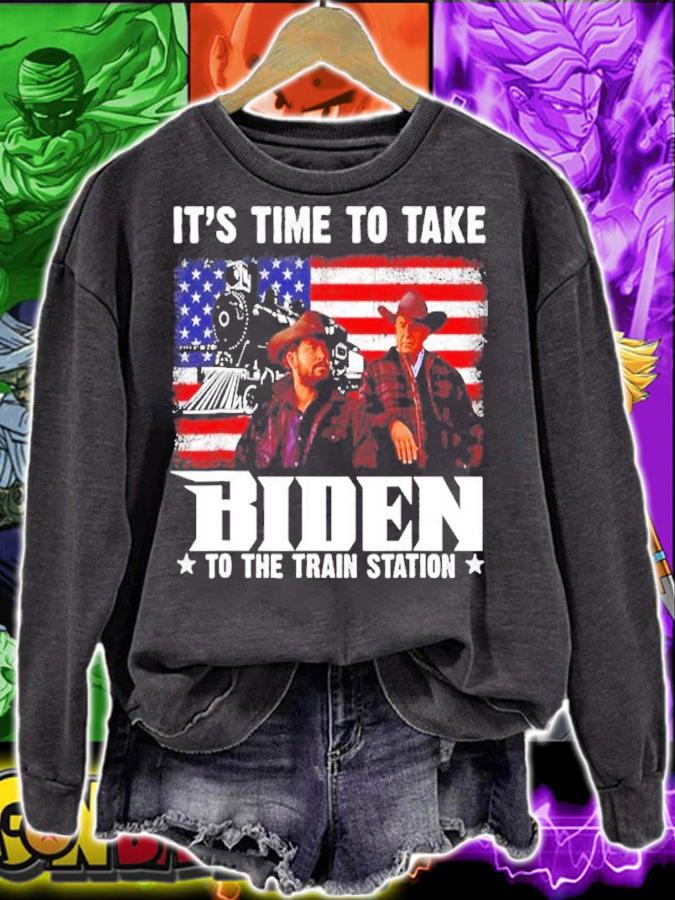 It's Time To Take Biden To The Train Station American Flag Shirt sweatshirt