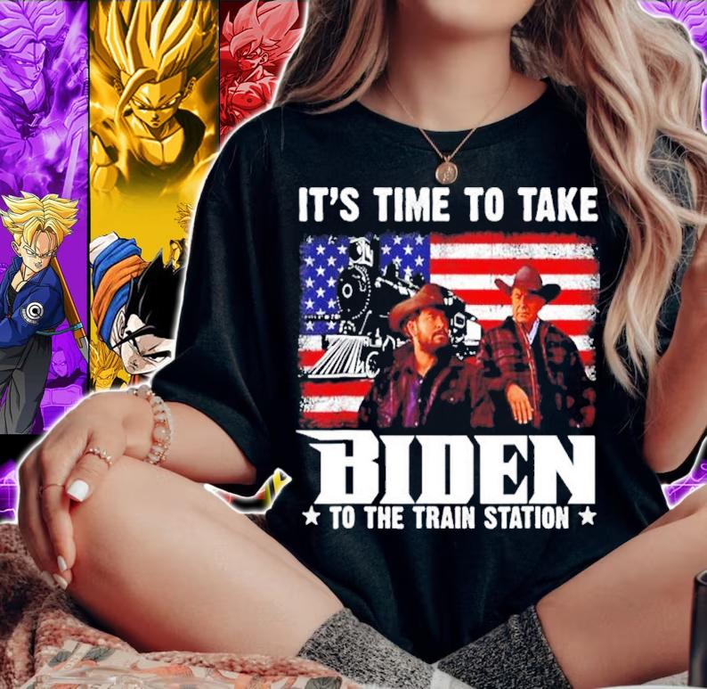 It's Time To Take Biden To The Train Station American Flag Shirt woman shirt